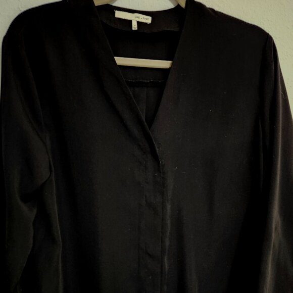 Oak + Fort Black Long Sleeved Blouse Small - Picture 1 of 5